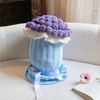 Cottonmore Knitted Acrylic Flower Hug Pillow Stuffed 22×60cm - Purple