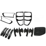 Matt Black Cover Headlight Tail Gas Door Handle for Ford Ranger PX 2 2015-2020