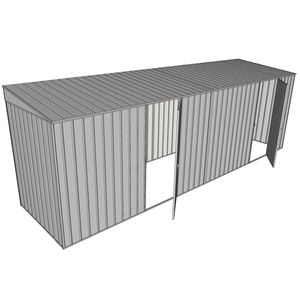 Build-a-Shed 1.5 x 6 x 2m Dual Hinged Side Door Skillion Shed - Zinc