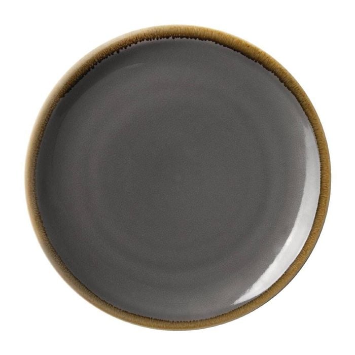 Olympia Kiln Round Coupe Plate Smoke 230mm (6 Pack) Porcelain Commercial Kitchen Crockery