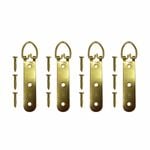 Everhang 25kg Brass Plated Heavy Duty D Ring - 4 Pack