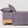 Dreamaker Lola Washed Cotton Yarn Dyed Gingham Sheet Set Plum King