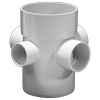 Holman 100 x 50 x 50 x 50 x 40mm 88 Degree PVC Male And Female Riser Junction