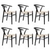 Levede 6pcs Replica Hans Wegner Dining Chairs - Black