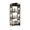 SOGA 38x24cm Black 3-Tier Bookshelf  Storage Organizer Trolley Rack