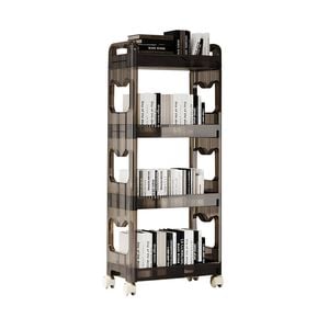SOGA 38x24cm Black 3-Tier Bookshelf  Storage Organizer Trolley Rack