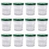 Argon Tableware Glass Jam Jars with Green Lids - 30ml - Pack of 12