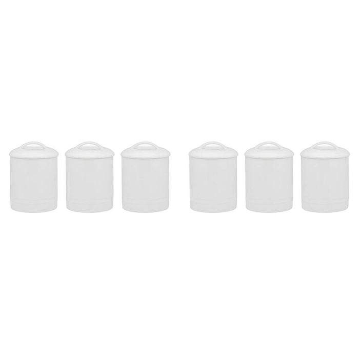 6pc Ecology Signature Porcelain Kitchen Round Canisters