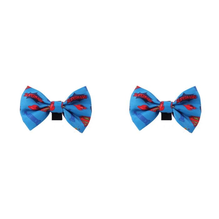 2x The Stubby Club Superman Dress Up Accessory Pet Dog Bowtie/Ribbon Neck/Collar