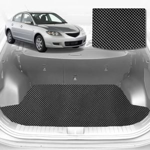 6D Diamond Car Boot Mat for Mazda 3 2004-2009-Cargo Mat-Black-Outback GT