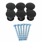 Ikonic Matt Black Cupboard Knob Set - 6 Piece