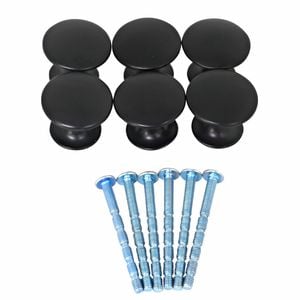 Ikonic Matt Black Cupboard Knob Set - 6 Piece