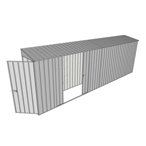 Build-a-Shed 0.8 x 6 x 2m Hinged Door Tunnel Shed with Double Sliding Side Doors - Zinc