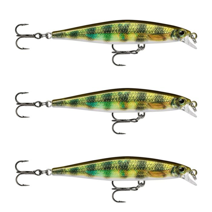 3x Rapala 7cm Shadow Rap Slow Sink Shallow Jerkbait Fishing Lures - Live Perch