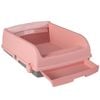 Costway Cat Litter Box Toilet Pan Semi-auto Splash-proof Pink
