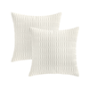 Gioia Casa Boho Corduroy Cushion Covers -  White - 45cm x 45cm (Set of 2)