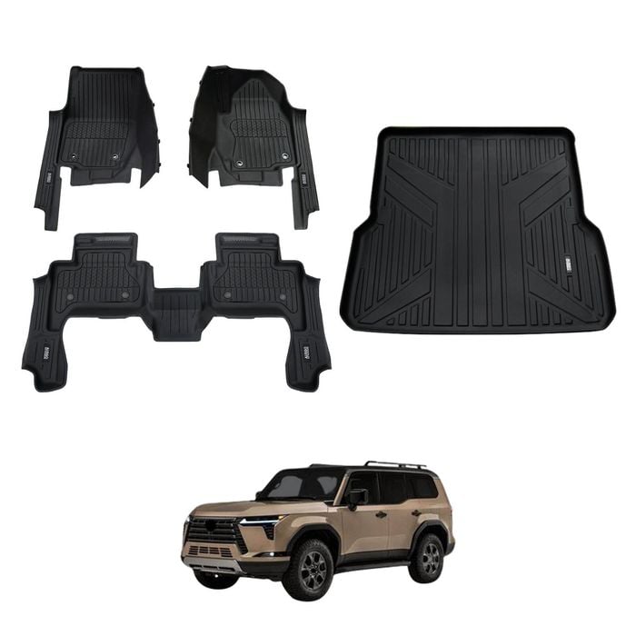 AUSGO 7D Injection Floor Mats & Boot Liner for Lexus GX550 Overtrail 2024-Onwards Car Floor Liners Cargo Mat