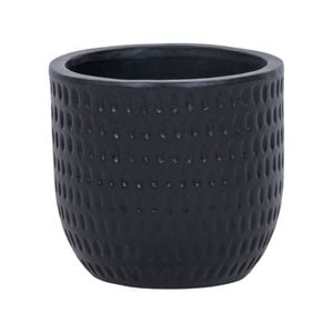 18 x 16cm Black Medium Dotty Ceramic Egg Pot