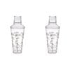 2PK Bartender Acrylic Cobbler Design Cocktail Drink Shaker 750ml Clear