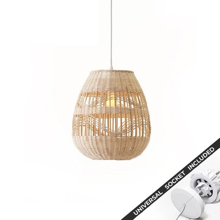 Snap Lighting Shiri Natural Rattan Downlight to Pendant Light Conversion Kit  Medium