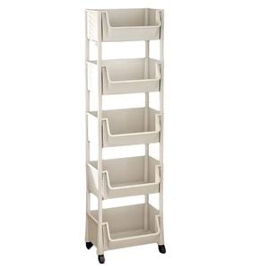 Lifebay Mobile Bookshelf Office Cart (5-Tier)