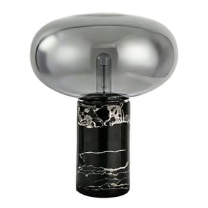 Nordhavn 240v Marble Table Lamp,black Grey Smoked Glass Bedside Lamp Desk Light