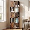 Advwin 5-Tier Corner Cube Bookshelf 160cm Tall Corner Bookcase Display Rack Storage Shelves Walnut