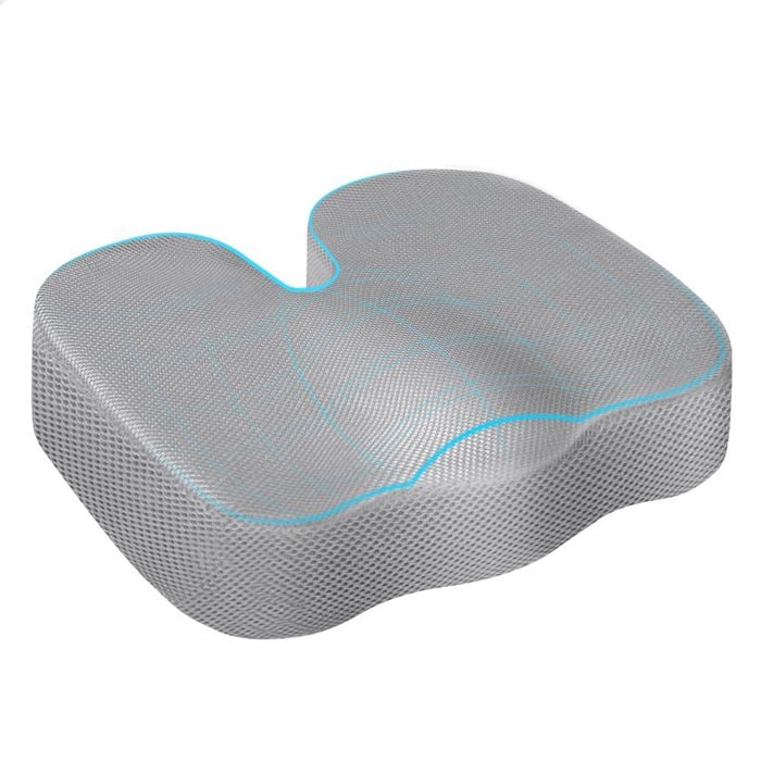 STARRY EUCALYPT Seat Cushion Memory Foam Pillow Pain Relief Mesh Grey