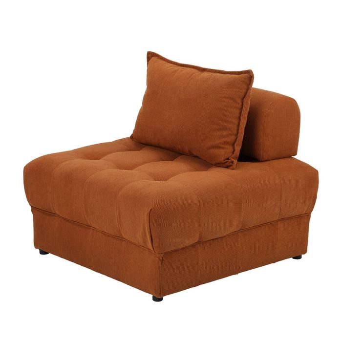 Oikiture 1 Seater Velvet Modular Sofa Lounge Chair