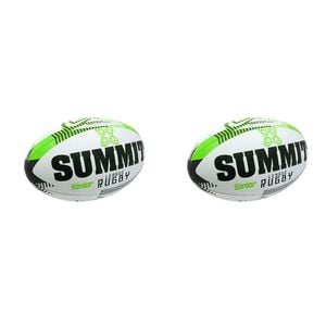 2PK Summit Global Advance Rugby League Ball 3.0 Size 5 - White/Green
