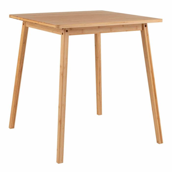 Costway Bamboo Dining Table For 2-4 Solid Wood Writing Desk Square