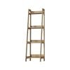 Oikiture Bookshelf 4 Tier Corner Ladder Shelf Home Storage Display Rack Natural