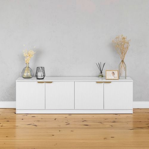 Bucharest
  Fluted TV Unit with Brass Handles (IN 763963)