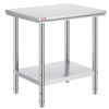 Vevor 60x76x80cm Commercial Worktable Silver Stainless Steel for Food Preparation