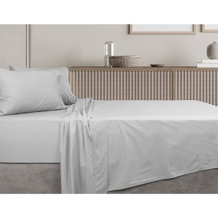 Algodon King Single Bed Fitted Sheet Set 300TC Cotton Silver