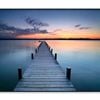 Woman Meditating at End Jetty   Print 100% Australian Made 120x90cm  (Poster)