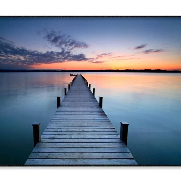 Woman Meditating at End Jetty   Print 100% Australian Made 120x90cm  (Poster)