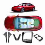 Carbon Fiber Style Panel Trim Set for NEW Tesla Model 3 Highland 2024 Side View Camera