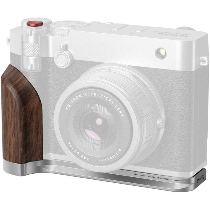 Smallrig L-shape Mount Plate With Wooden Handle For Fujifilm Gfx100rf (silver)