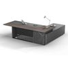 Modern Furniture MADEIRA 220cm Executive Desk Left Return - Hazelnut & Grey