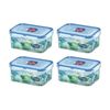4x Lock & Classic Rectangular Short Container - 600ml