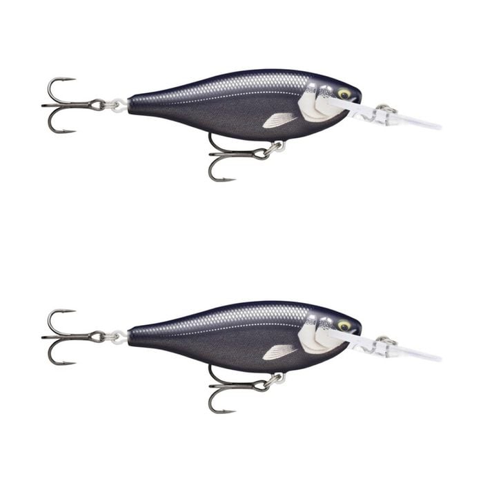 2x Rapala 7.5cm Shad Rap Elite (Floating) Fishing Lures - Gilded Matte Black UV