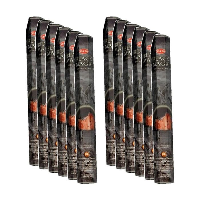 12PK HEM Home Fragrance Scented Smelling Incense Sticks Packet Set Black Magic