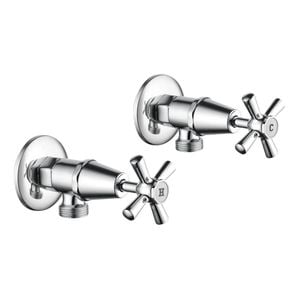 Estilo Chrome Jumper Valve Cross Handle Washing Machine Set