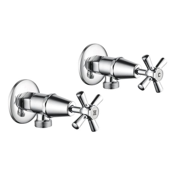Estilo Chrome Jumper Valve Cross Handle Washing Machine Set