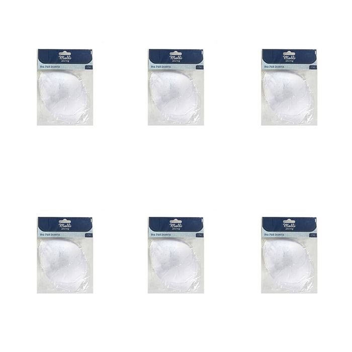 6pk Malli Sewing Sponge Removable Bra Pad Lingerie Inserts Semi Round Assorted