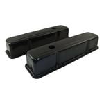 Black Steel Tall Valve Rocker Covers Pair Small Block Chevy SBC 283 307 350 383