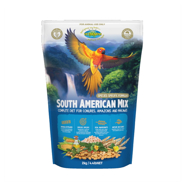 Vetafarm South American Large African Parrot Bird Food Mix 2kg