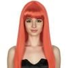 LONG WIG Straight Party Hair Costume Fringe Cosplay Fancy Dress 70cm Wos Red 22452