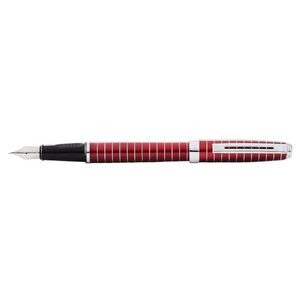 Sheaffer Prelude Fountain Pen Writers Ballpen W/ Engraved Lines Lacquer Red